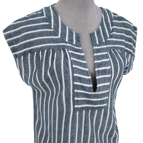 Madewell Dress Womens Small Blue White Stripe Tunic Cotton Pullover Beach Resort - Picture 6 of 11